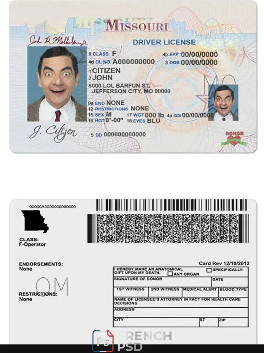 États-Unis Missouri permis de conduire — Permis de conduire