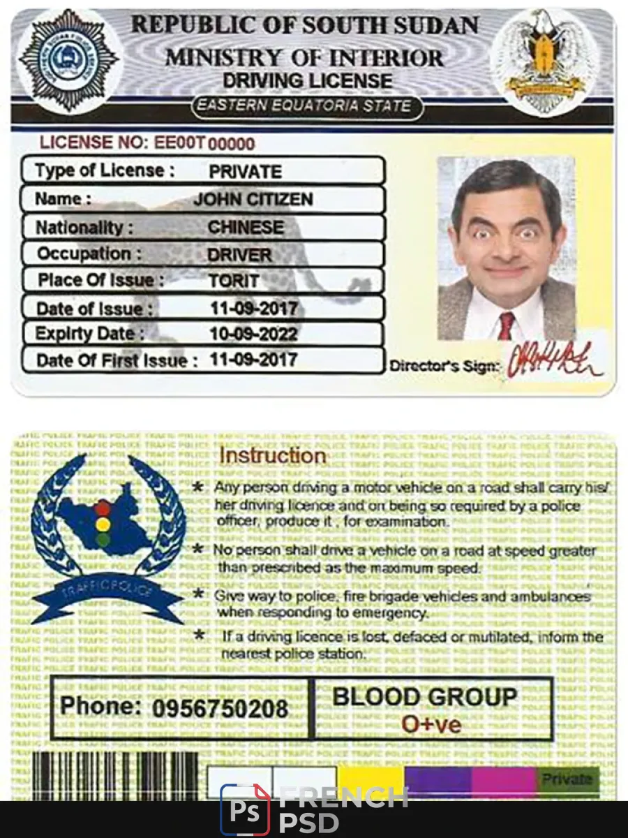 Sud Soudan permis de conduire — Permis de conduire