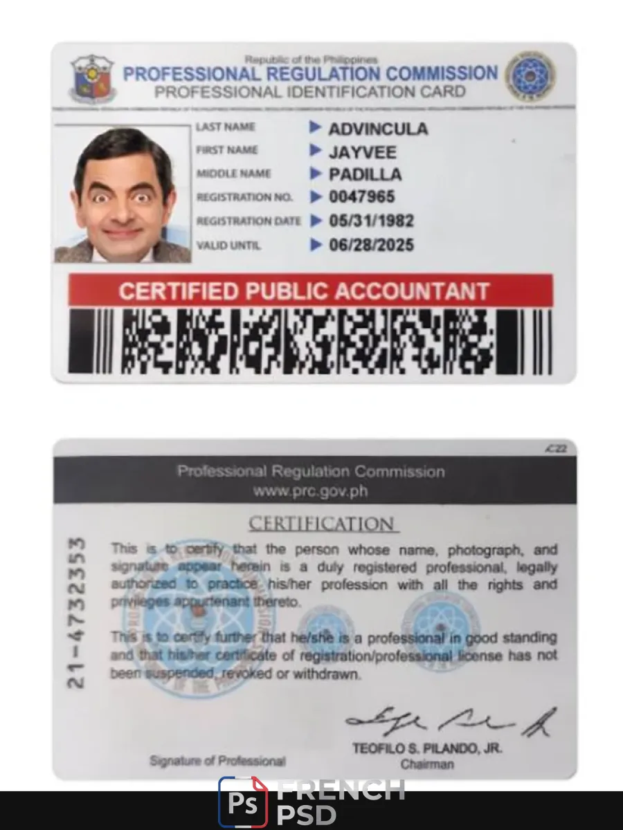 Philippines professionnel carte d'identité — Cartes d'identité