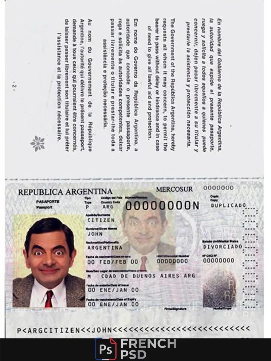 Argentine passeport version 2 — Passeports