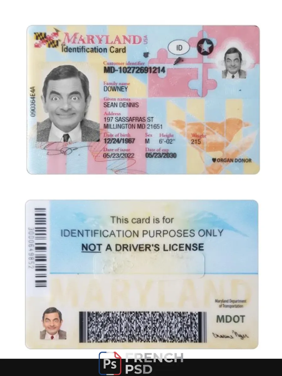 États-Unis Maryland carte d'identité — Cartes d'identité