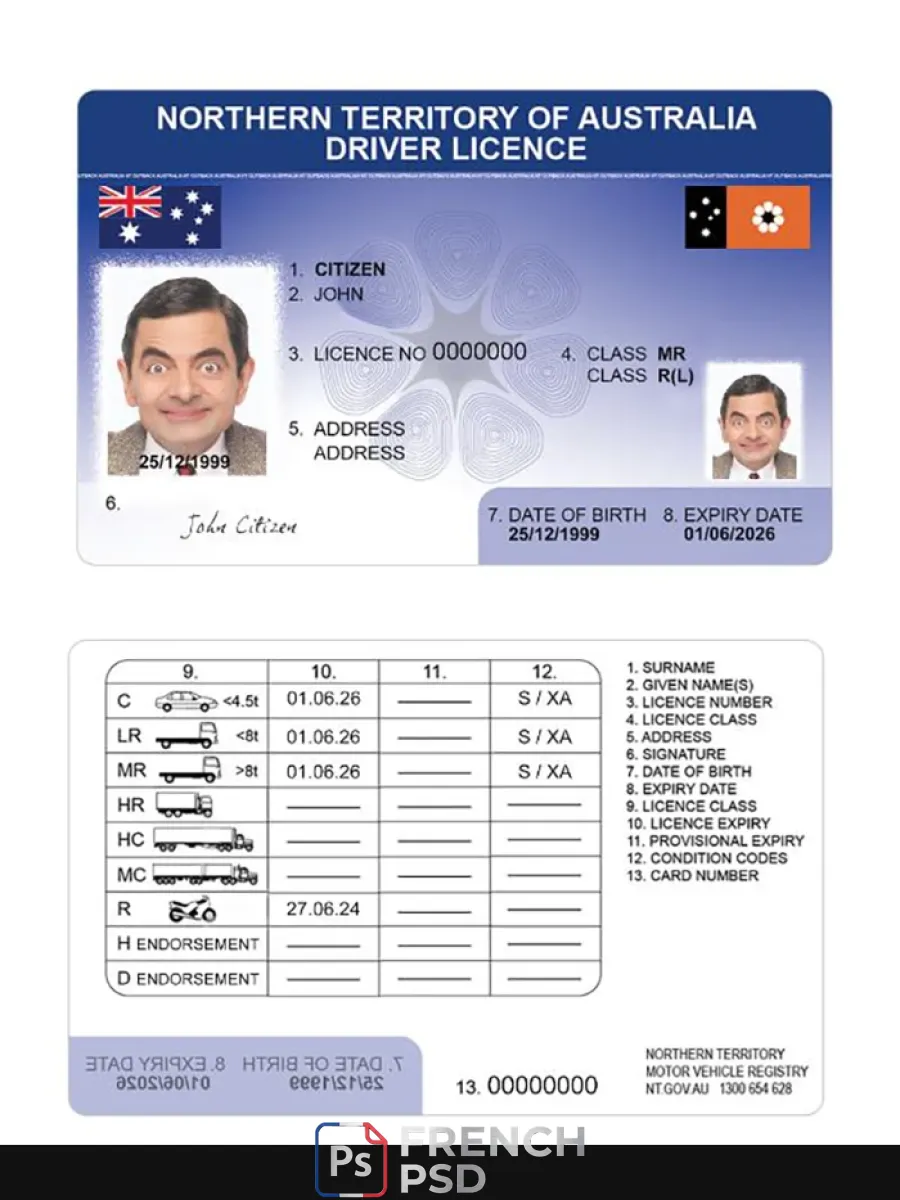 Australie septentrionale Territoire permis de conduire — Permis de conduire