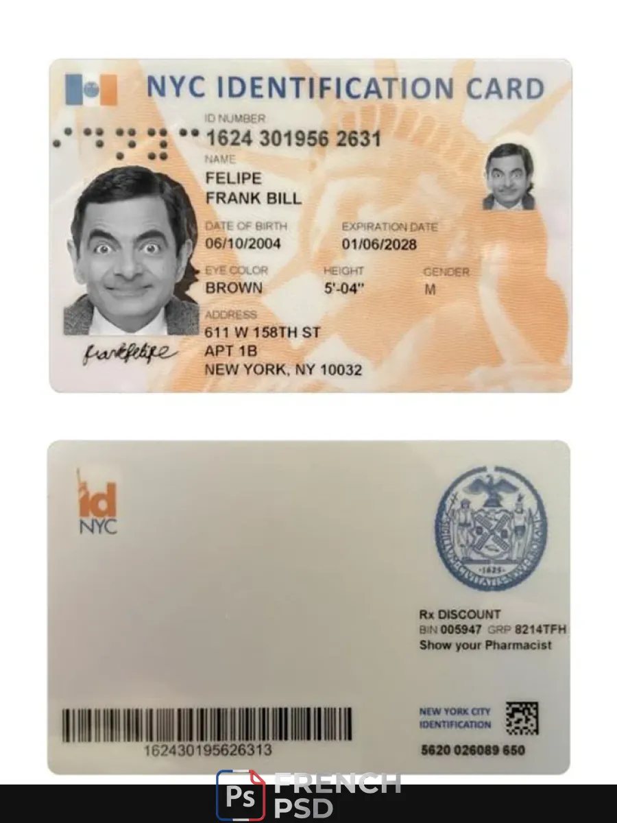 États-Unis nouveau York carte d'identification — Cartes d'identité