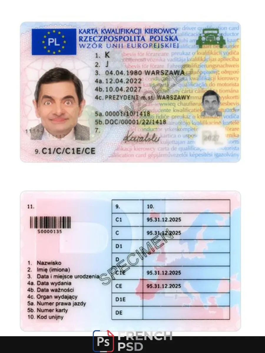 Pologne permis de conduire 2022 présent — Permis de conduire