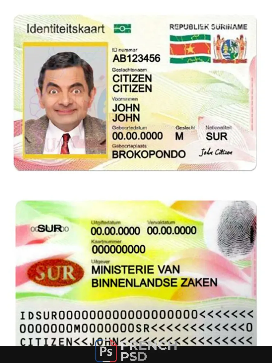 Suriname carte d'identité