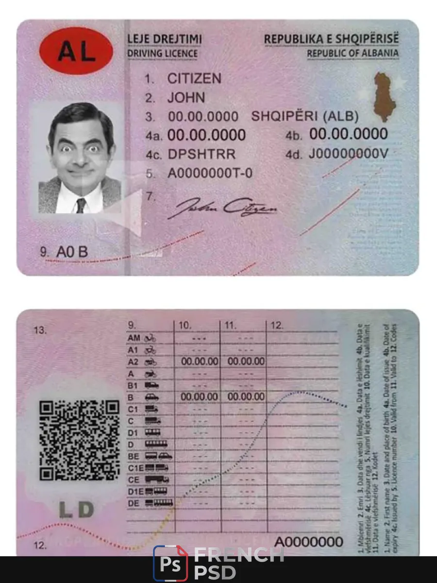 Albanie Dl 2015 présent — Permis de conduire