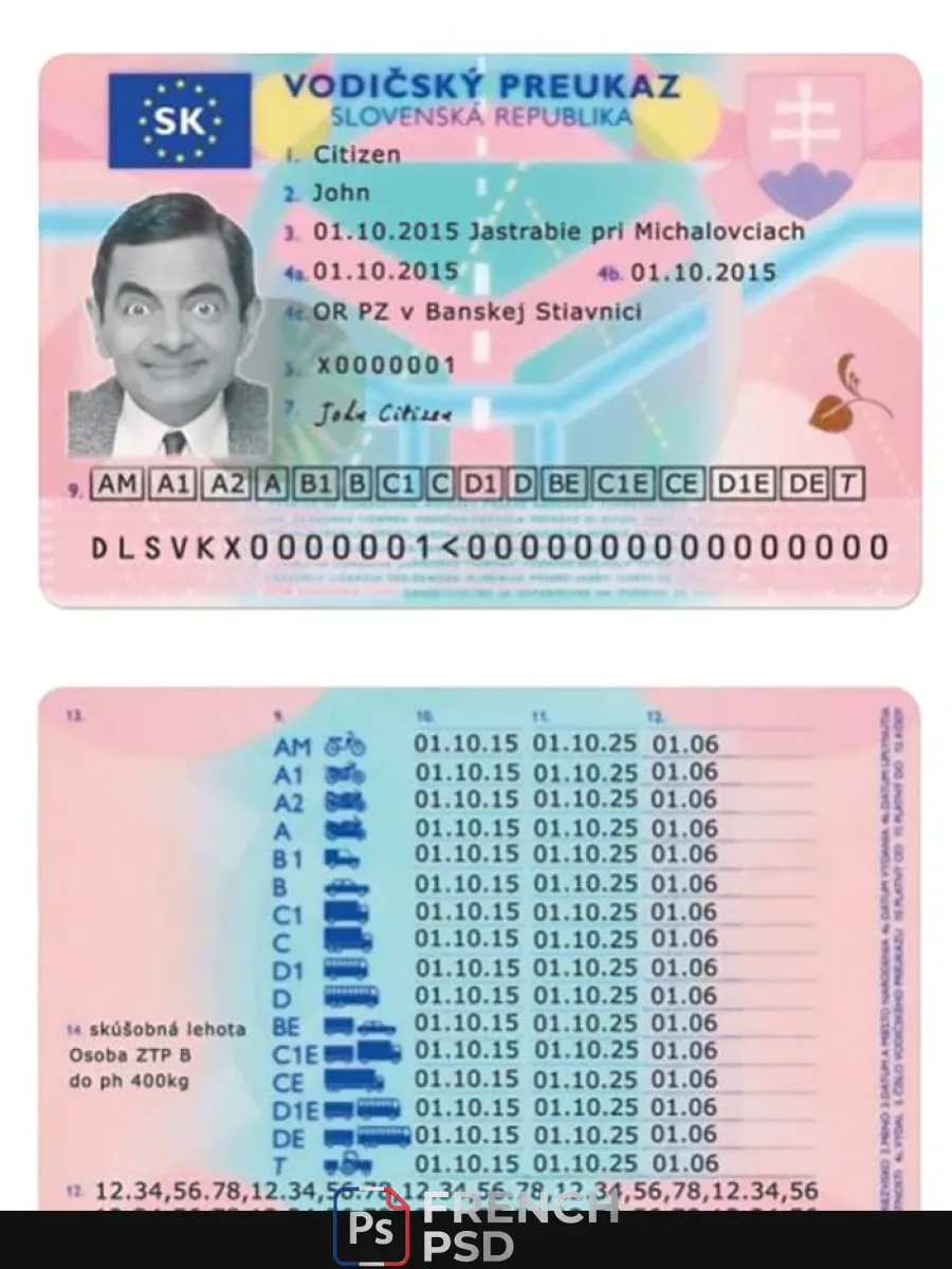 Slovénie permis de conduire version 2 — Permis de conduire