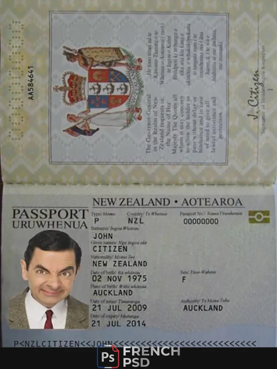 Nouveau Zélande passeport 2005 2009 — Passeports