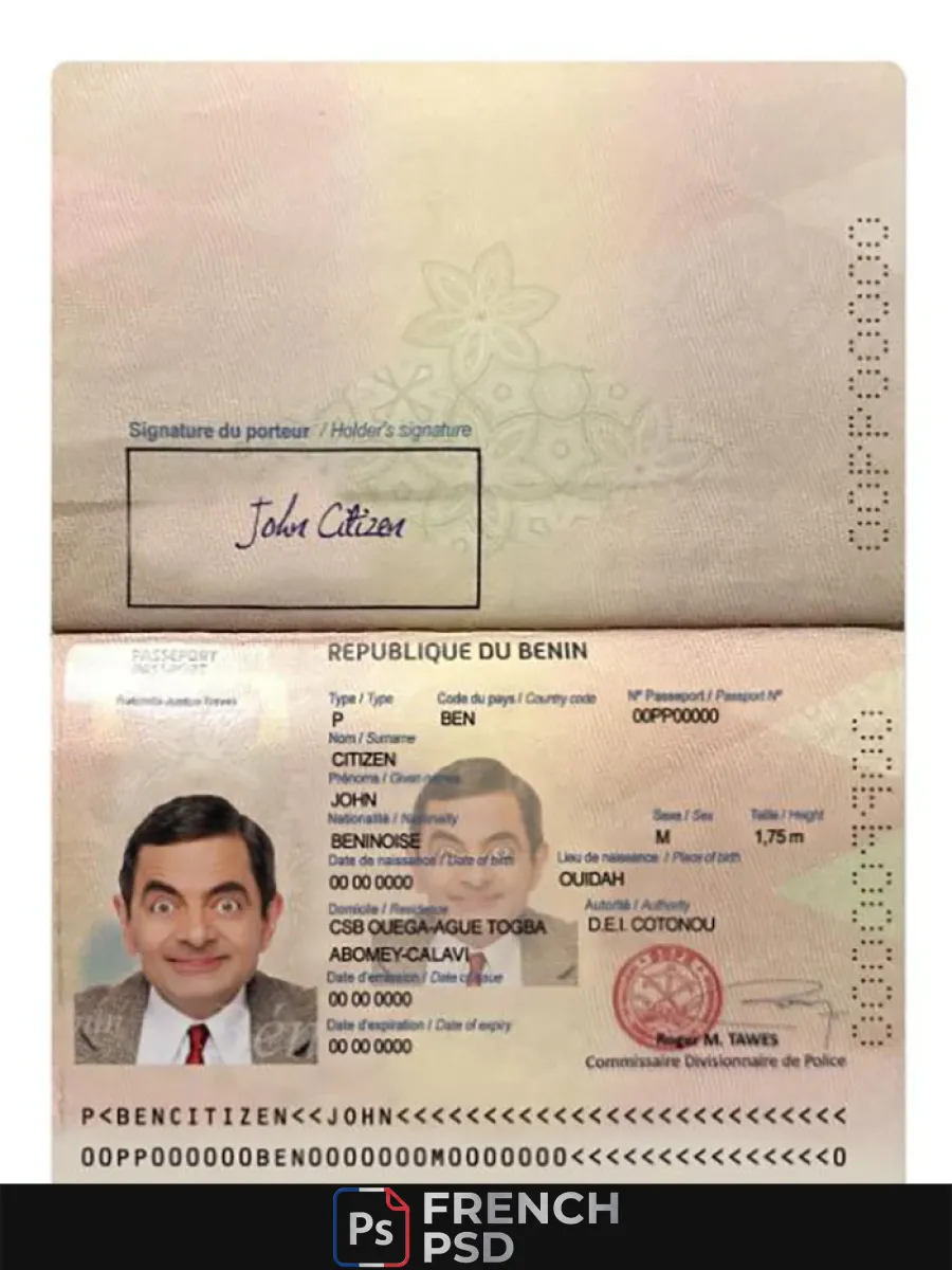 Bénin passeport 2022 présent — Passeports