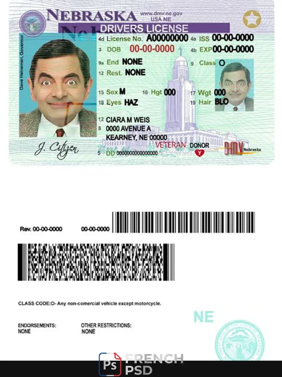 États-Unis Nebraska permis de conduire — Permis de conduire