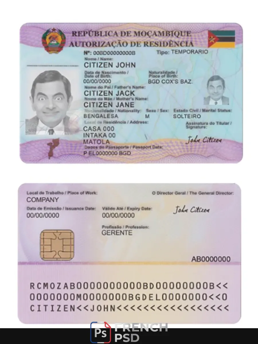 Mozambique carte de séjour — Titre de séjour