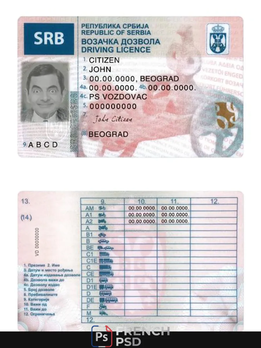 Serbie permis de conduire