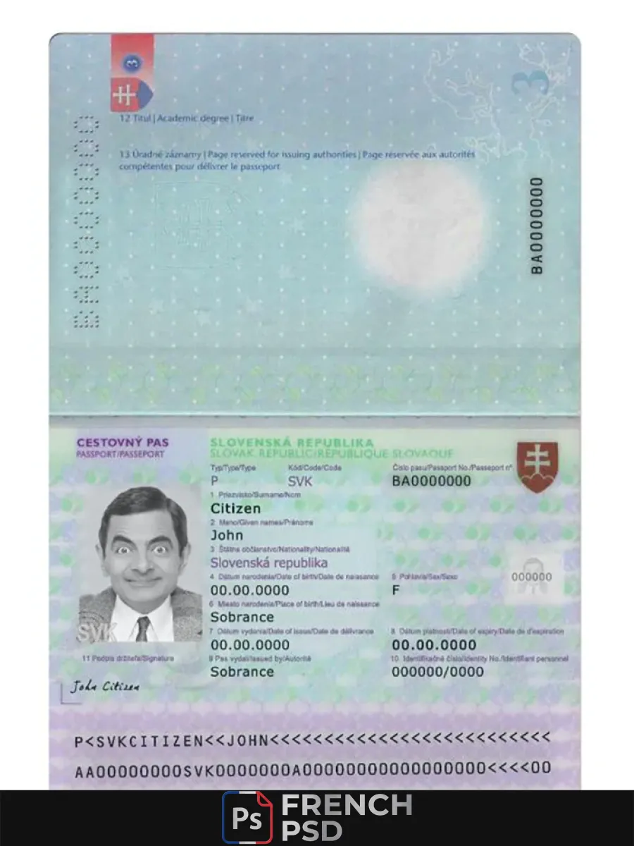Slovaquie passeport version 3 — Passeports