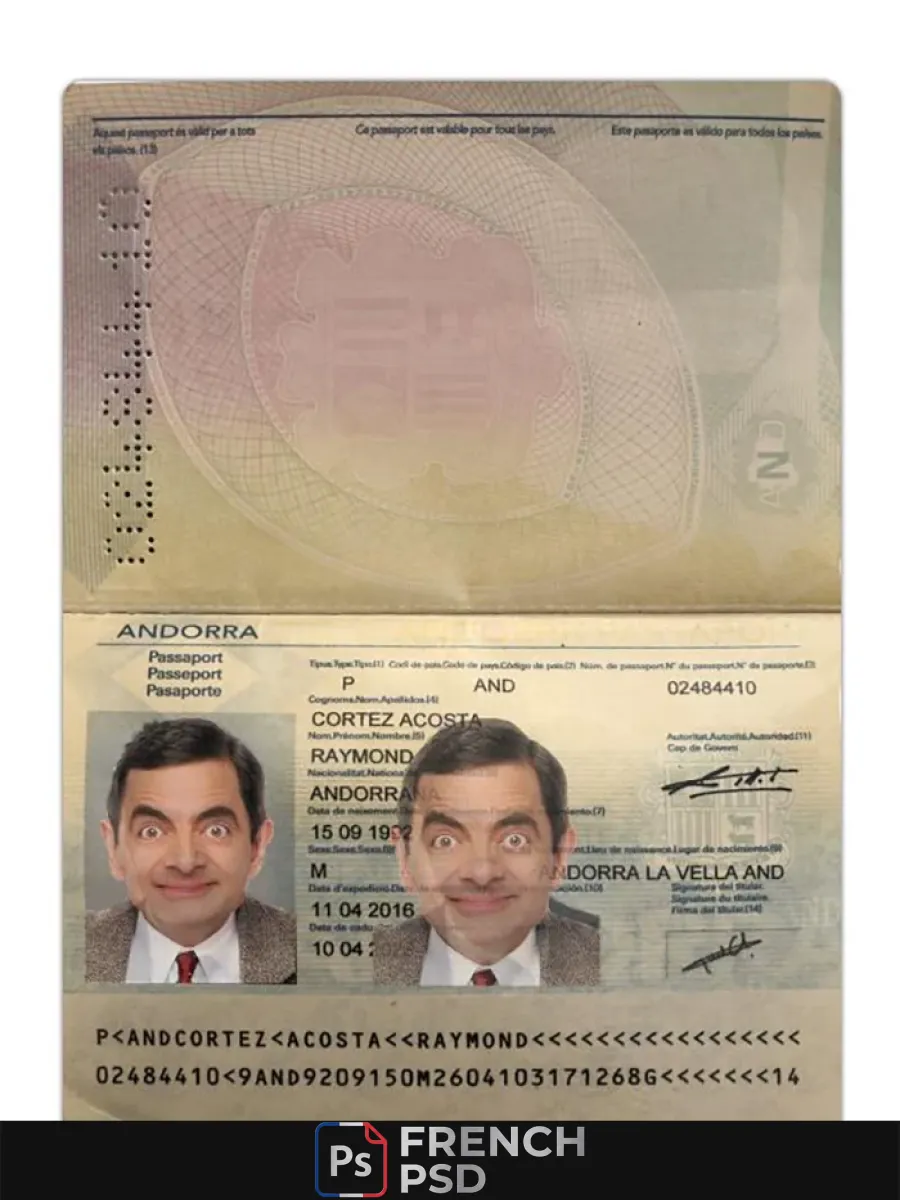 Andorre passeport 2016 présent — Passeports