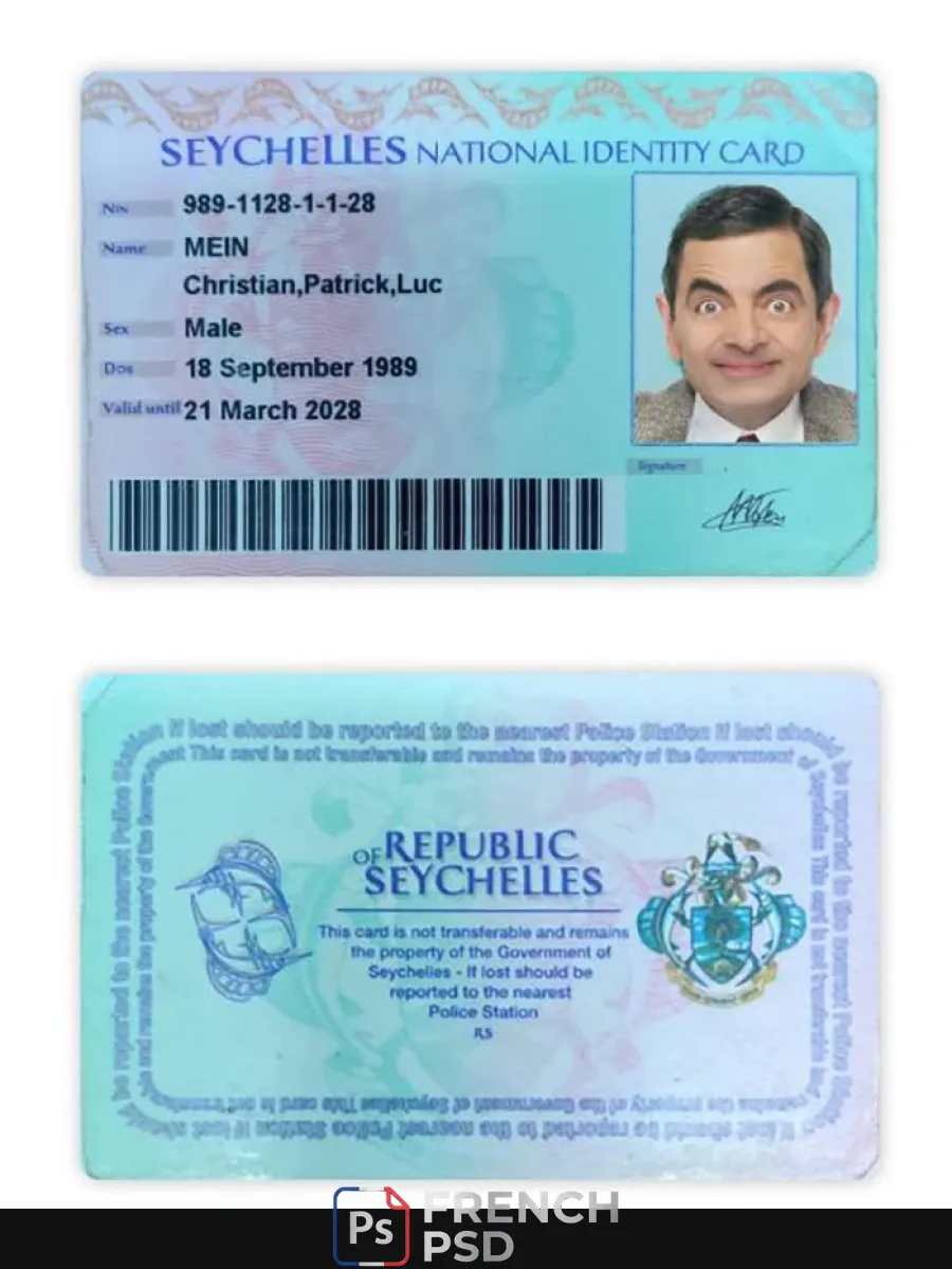Seychelles national carte d'identité