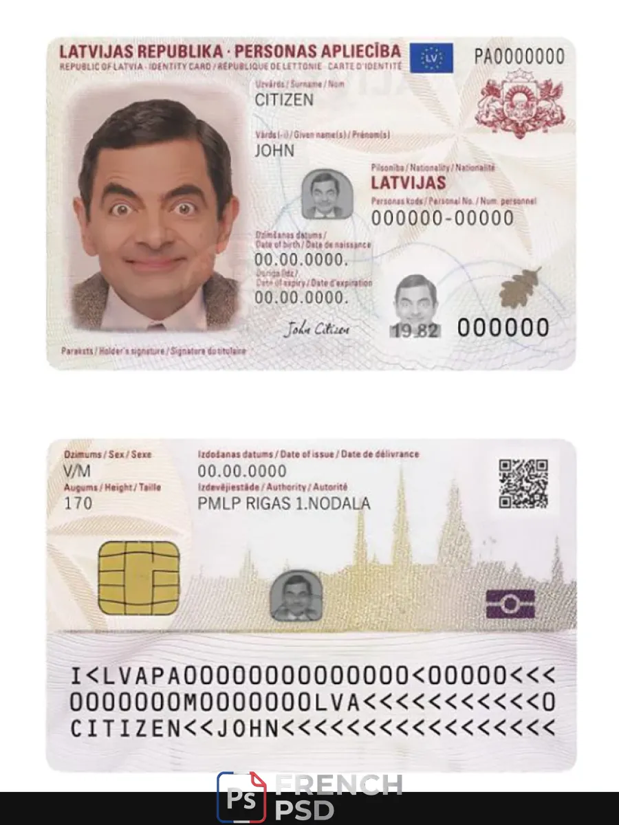 Lettonie carte d'identité 2019 présent — Cartes d'identité