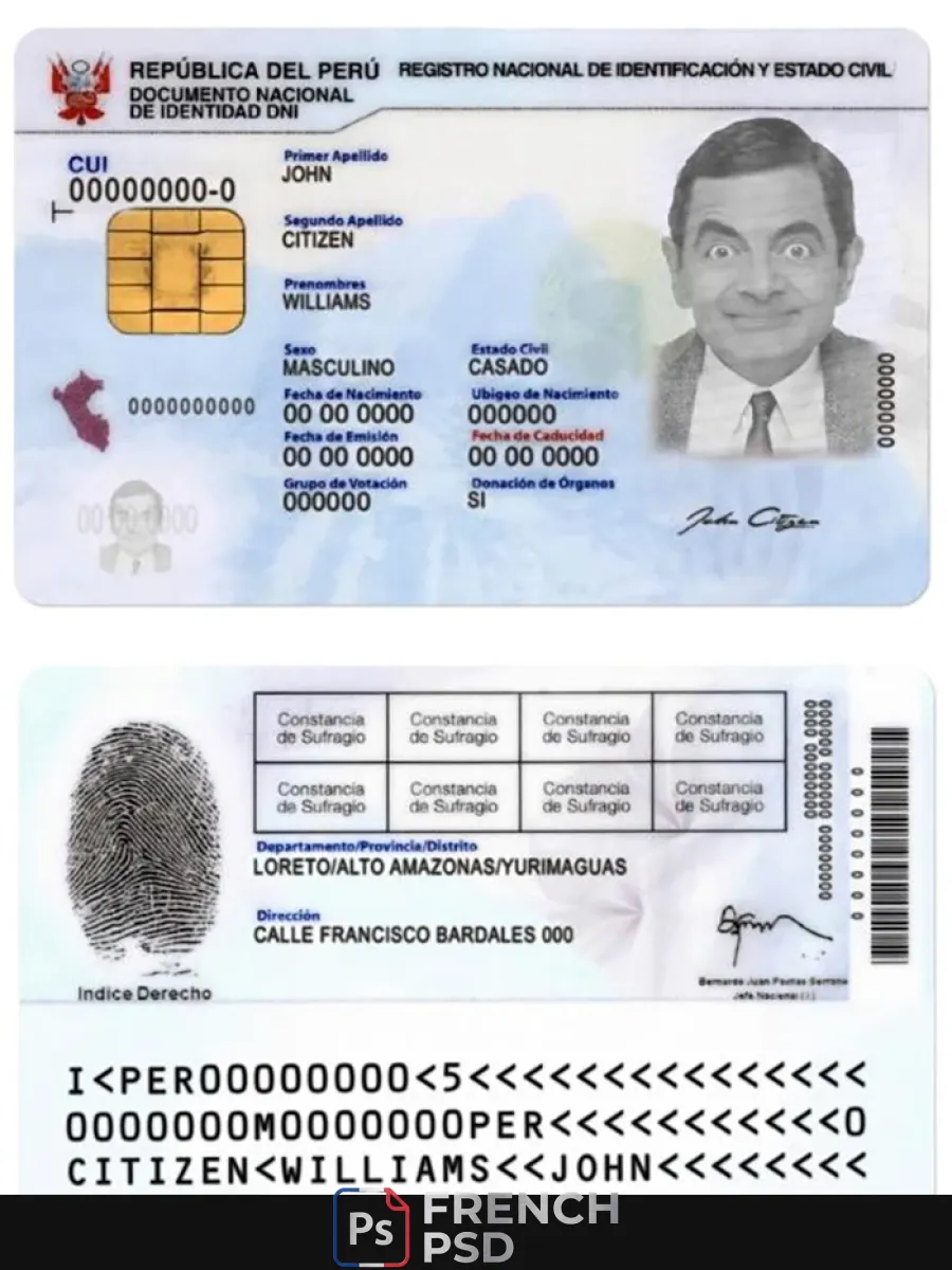 Pérou carte d'identité — Cartes d'identité