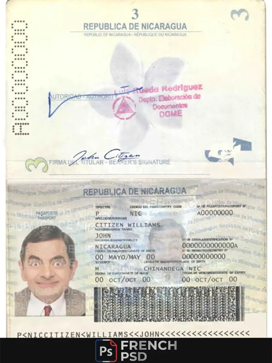 Nicaragua passeport — Passeports